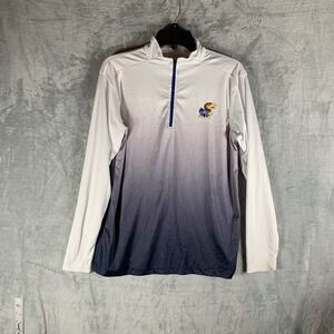 Colosseum Men's 1/4 Zip Pullover Shirt S Kansas University Long Sleeve Performan